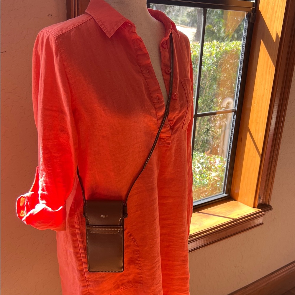 Brown Leather crossbody sunglasses or smaller type phone Bag